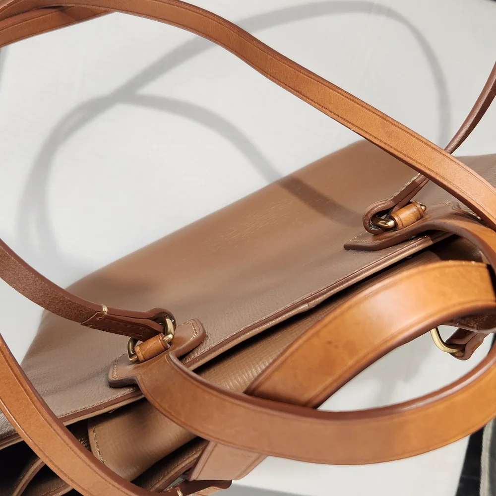 Dooney & Bourke Morgan Saddle Tan Leather Handbag With Coin Wallet